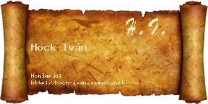 Hock Iván névjegykártya